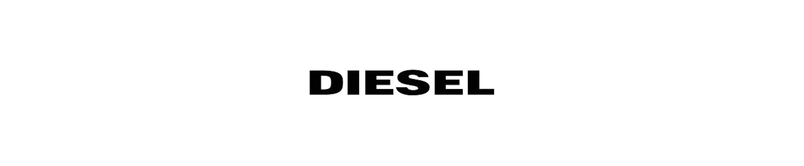 Diesels logotyp i svart fet text mot vit bakgrund.