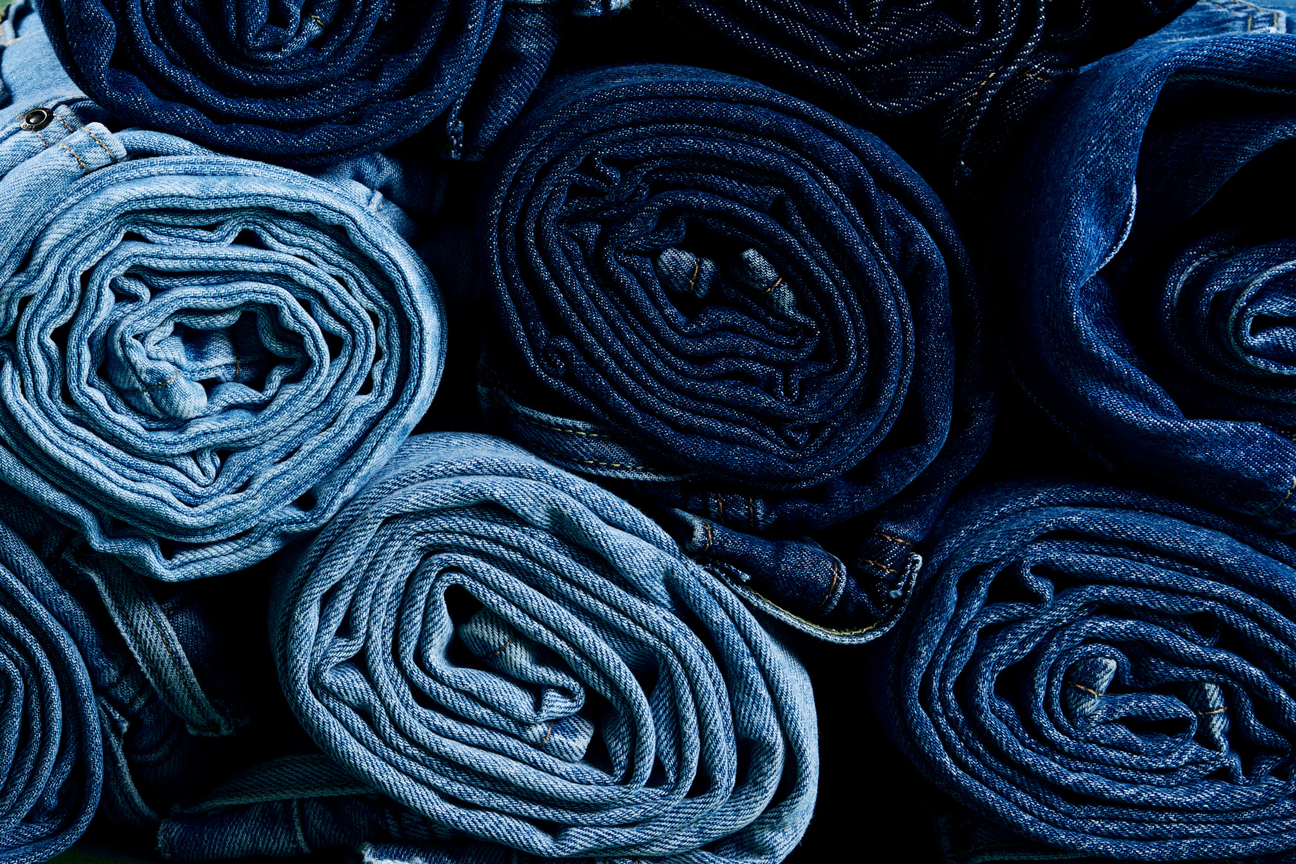 Denim rolled in different shades