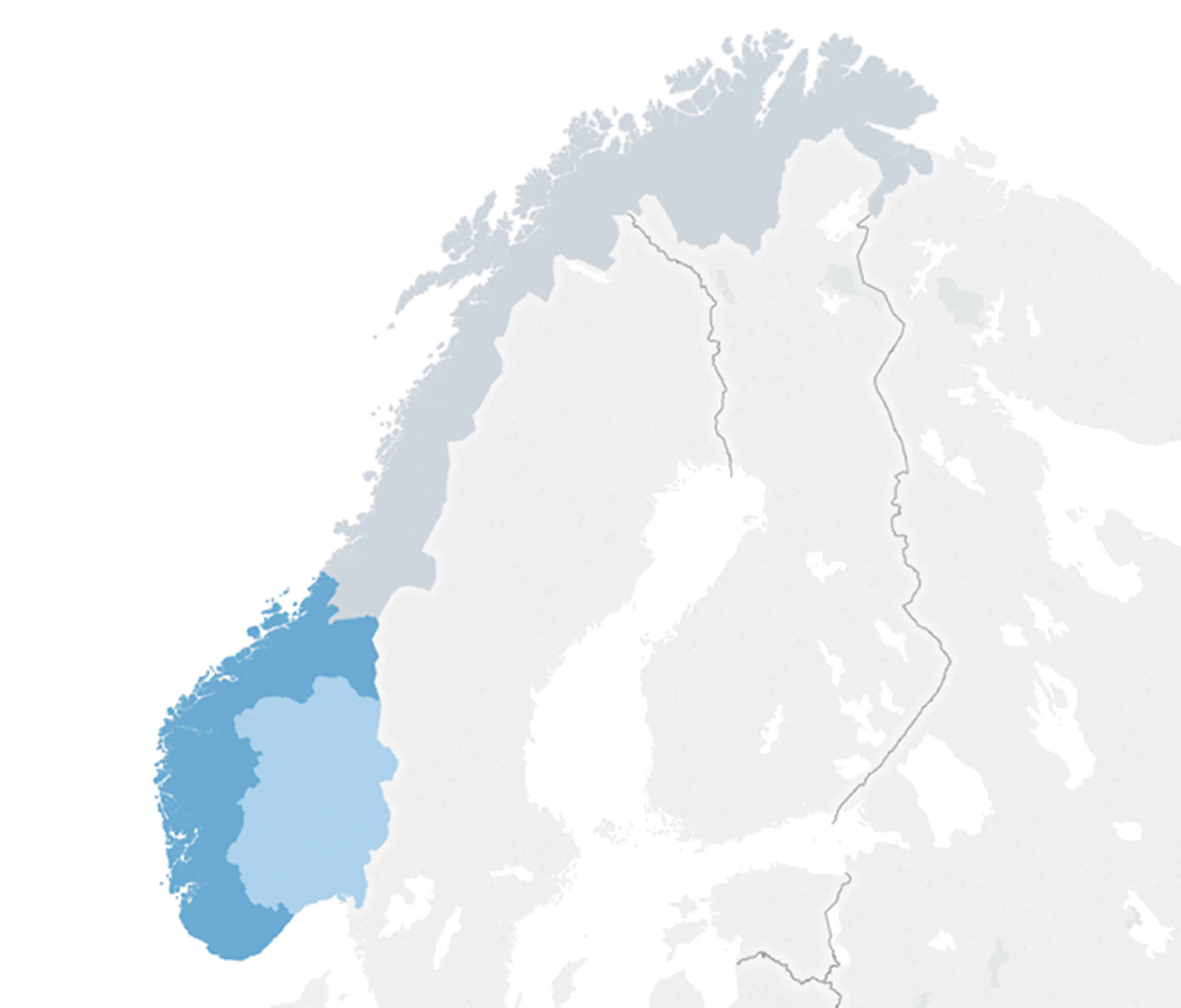 Kart over norge fra Postnord. 