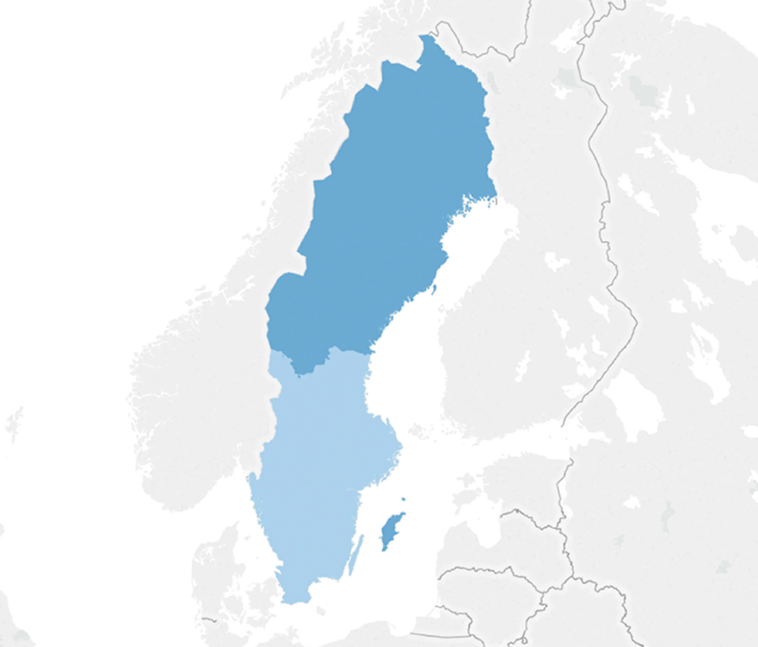 Karta över Sverige från Postnord.