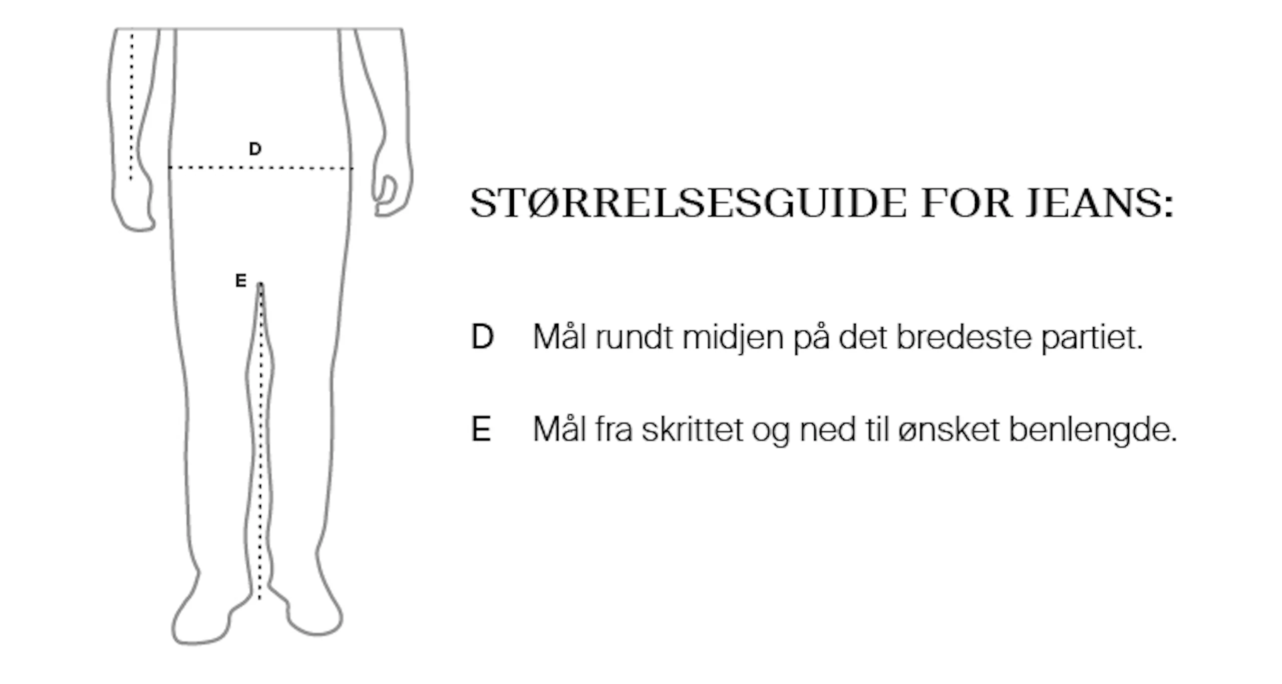Hvordan finne riktig jeansstørrelse-illustrasjon