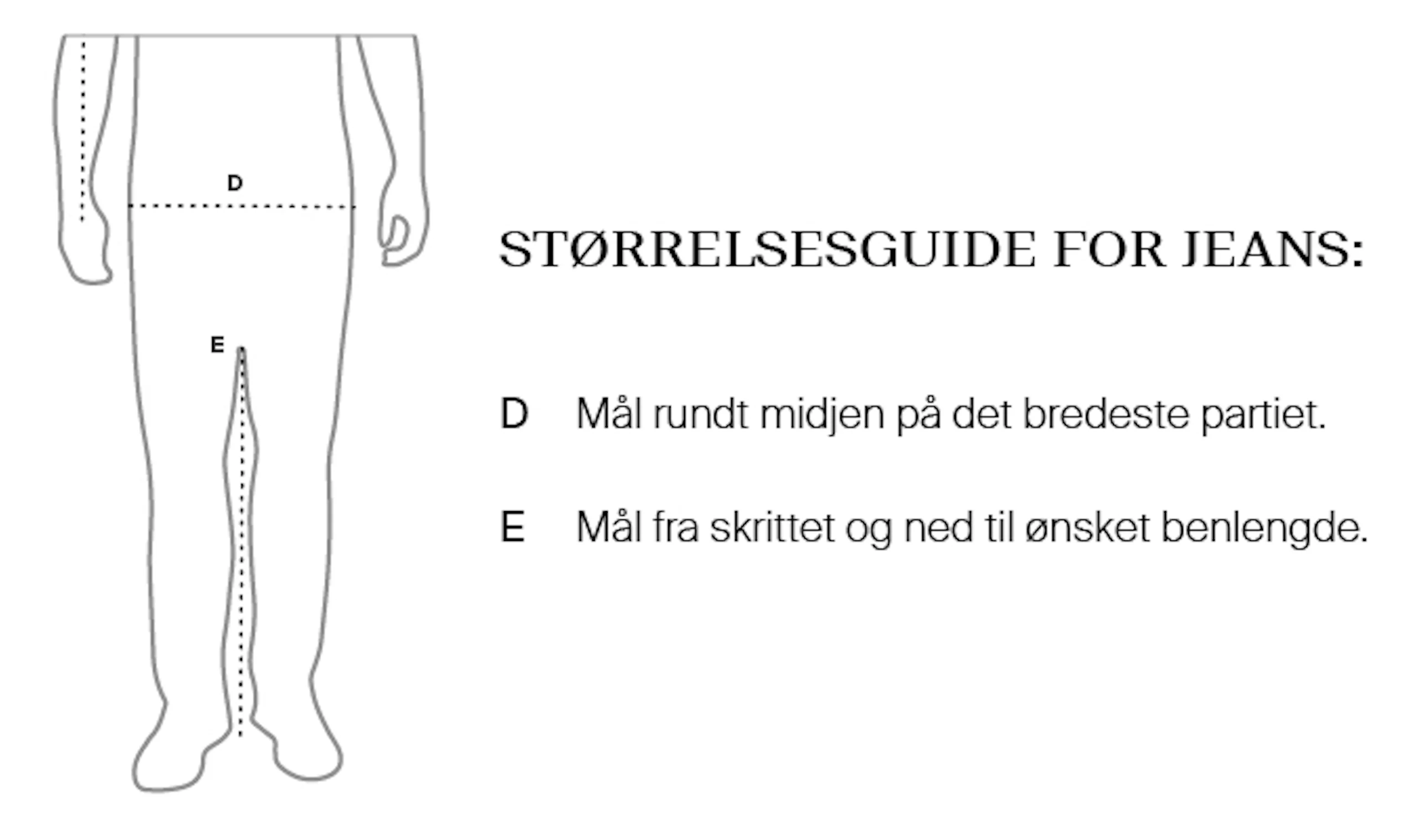 Hvordan finne riktig jeansstørrelse-illustrasjon